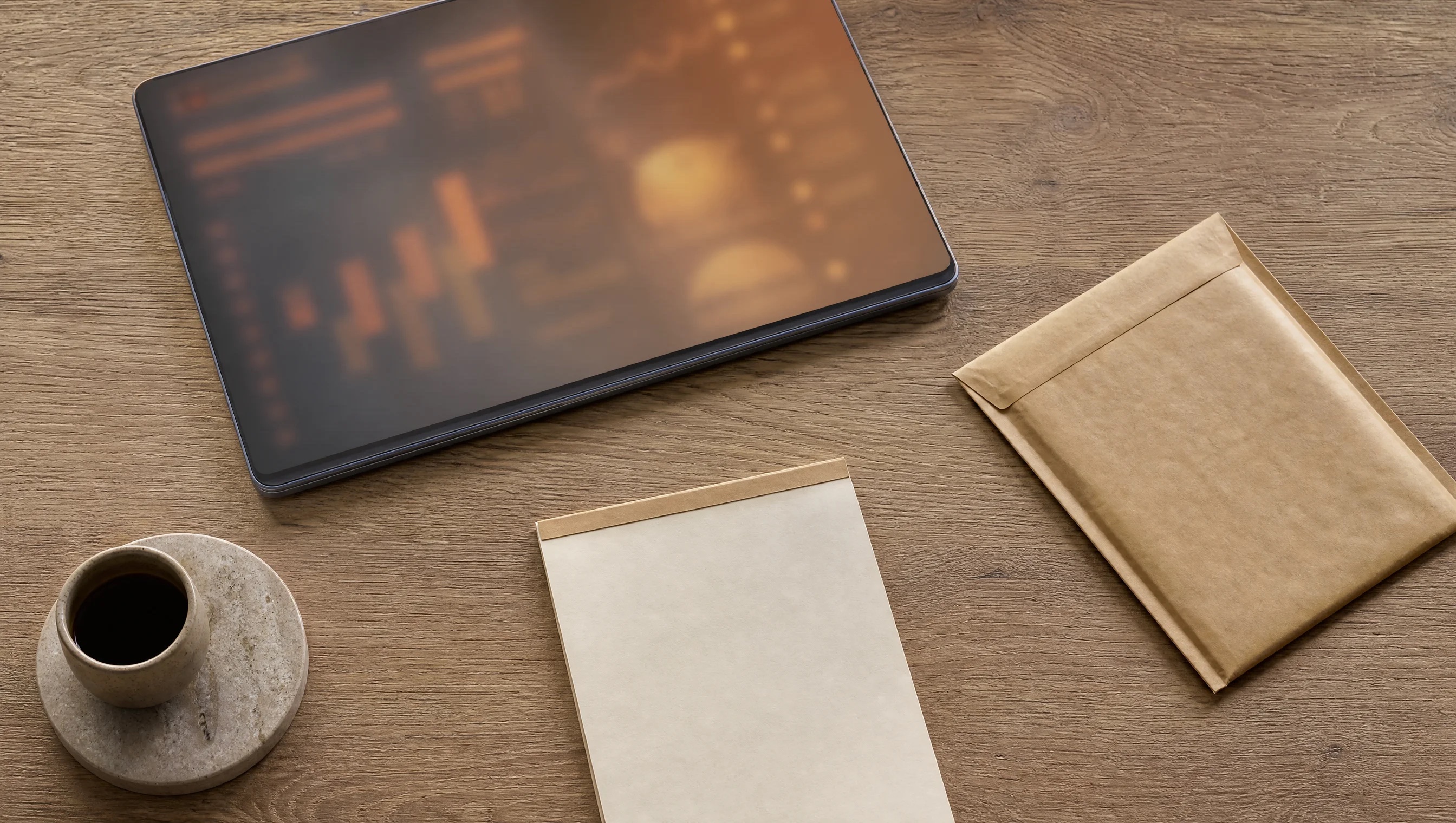Estilo Operación — integraciones en un plano sobre roble